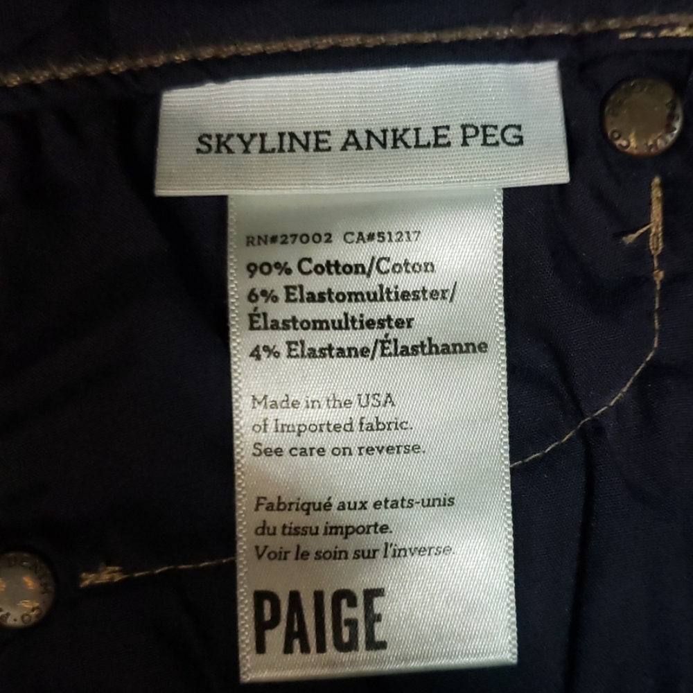 Paige Jeans Skyline Ankle Peg Skinny Sz 23 - Picture 6 of 7